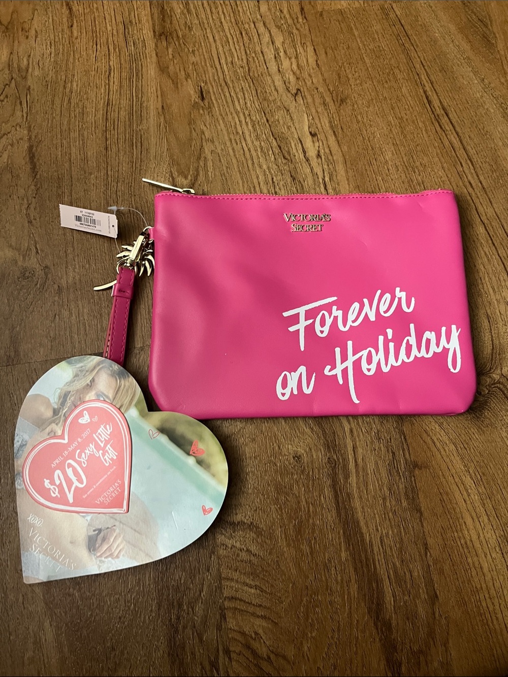 VICTORIA'S SECRET PINK FOREVER HOLIDAY WRISTLET CLUTCH MAKEUP BEAUTY BAG POUCH